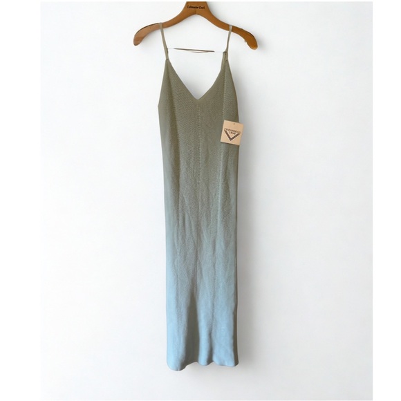Freshman Dresses & Skirts - Freshman 1996 NWT Sage Green Ribbed Knit Sweater Dress S Midi